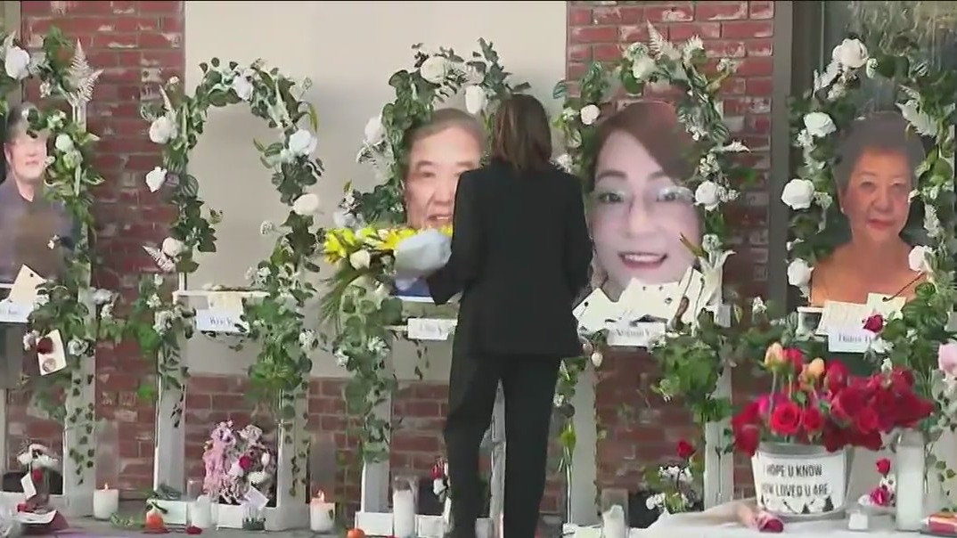 Kamala Harris visits Monterey Park shooting scene